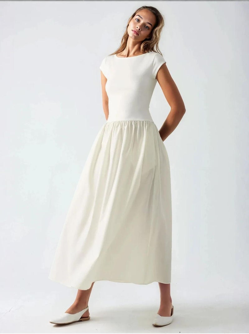 Contrast midi-jurk hiccup Ivoor - Kiabi