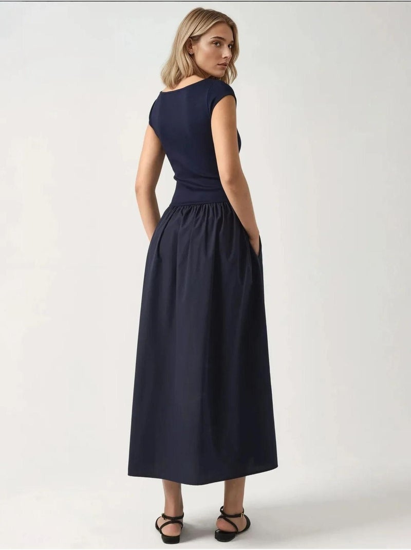 Contrast midi-jurk hiccup Marineblauw - Kiabi