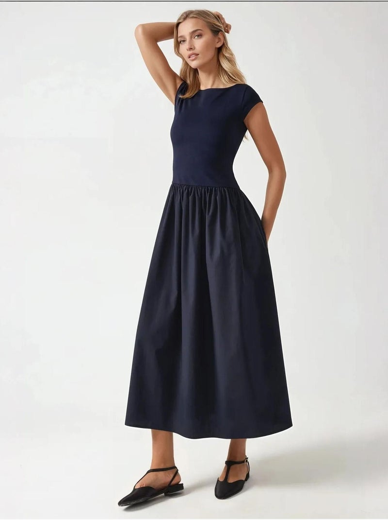 Contrast midi-jurk hiccup Marineblauw - Kiabi