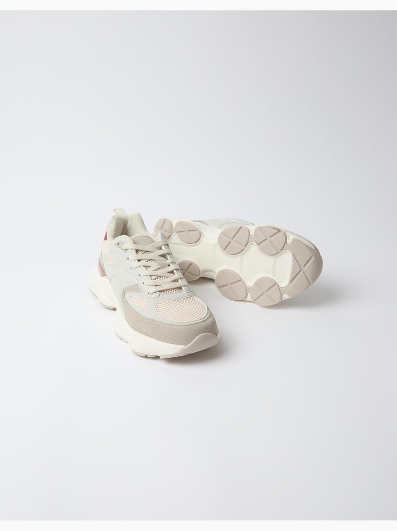 Contrastsneakers, mo fashion Beige - Kiabi