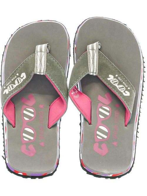 Cool Shoe Eve Slight Teenslippers voor Meisjes Grijs/Roze - Kiabi Cool Shoe Eve Slight Teenslippers voor Meisjes Grijs/Roze - Kiabi