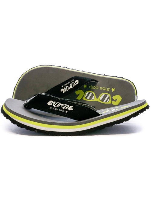 Cool Shoe OS BOY Jongens Slippers Grijs Groen - Kiabi Cool Shoe OS BOY Jongens Slippers Grijs Groen - Kiabi
