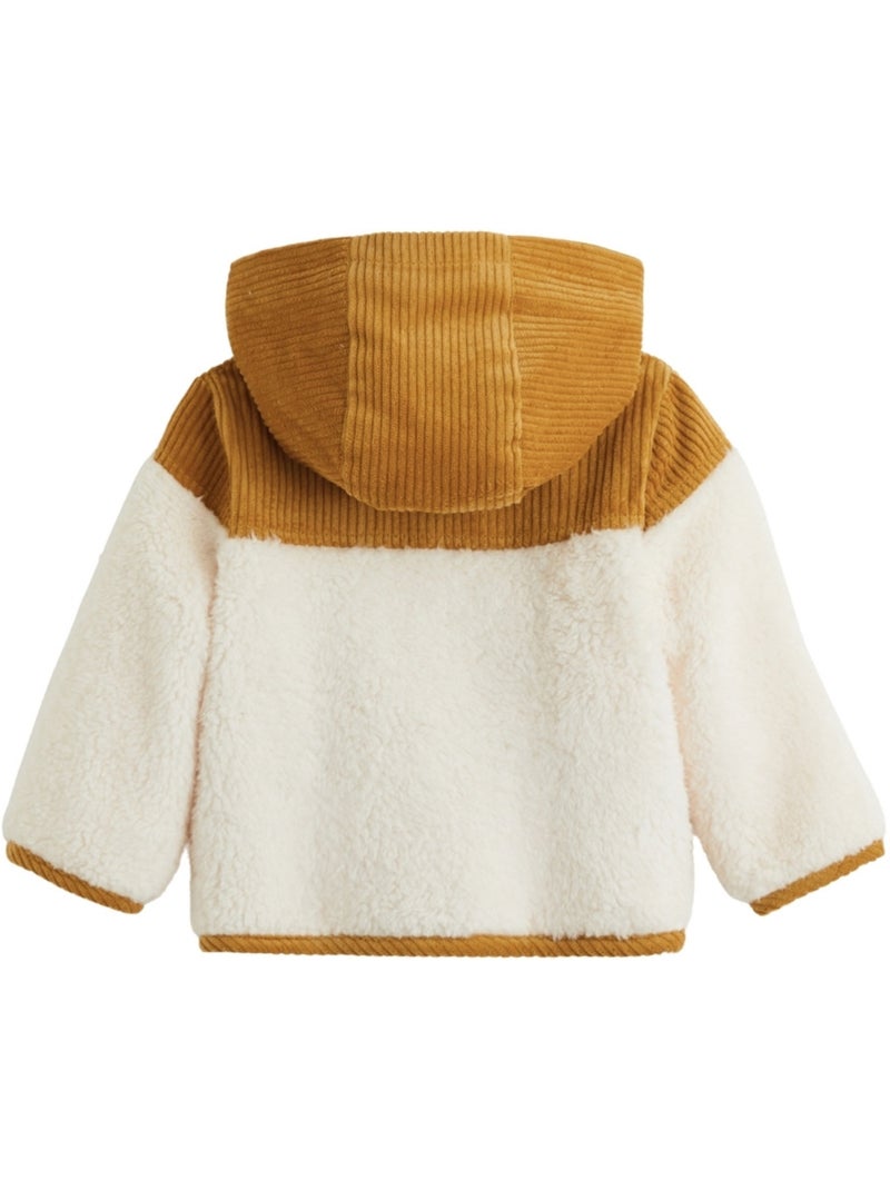 copy of Charly kinderjas met fleecevoering en capuchon Camel - Kiabi