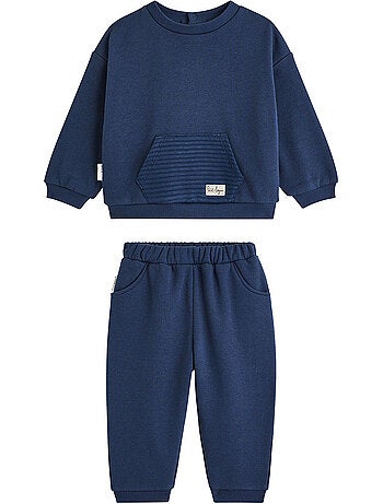 Copy of ensemble bébé sweat et pantalon en molleton moka