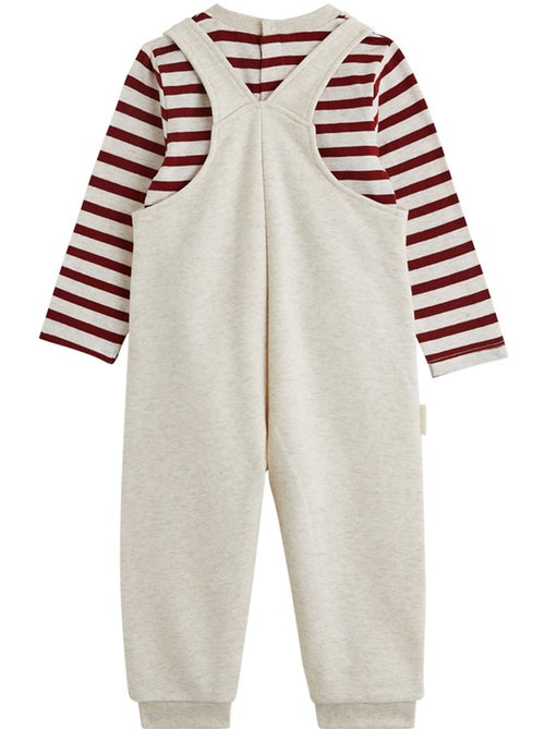 Copy of ensemble salopette bébé en molleton et t-shirt moka - Kiabi