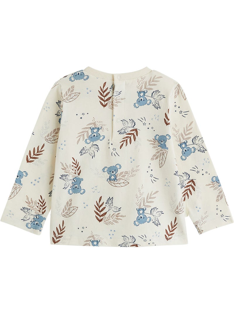 Copy of ensemble salopette bébé en molleton et t-shirt moka Blauw - Kiabi