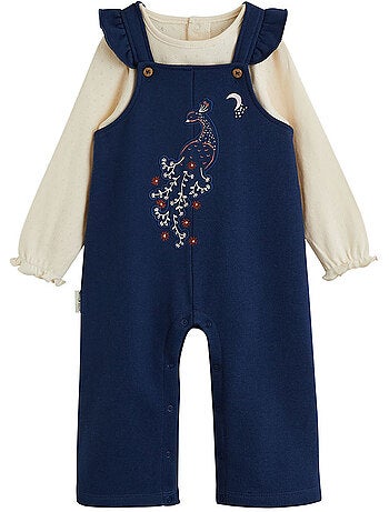 Copy of ensemble salopette bébé en molleton et t-shirt petite rêveuse