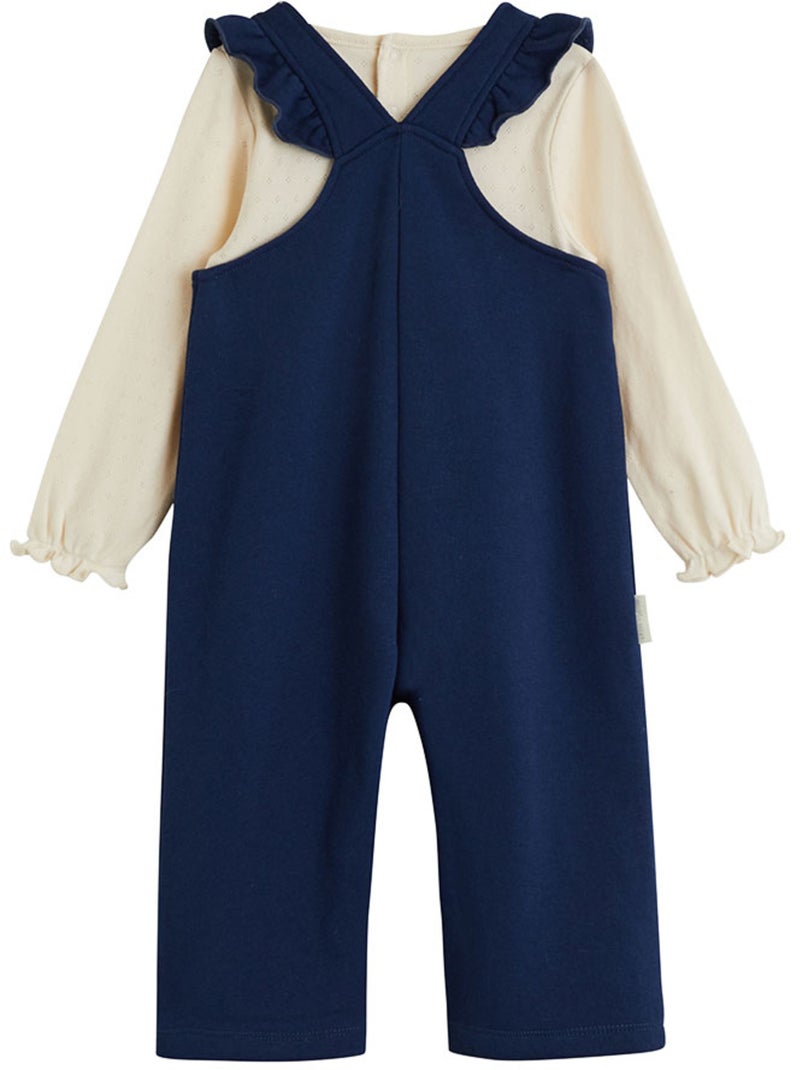 Copy of ensemble salopette bébé en molleton et t-shirt petite rêveuse Blauw - Kiabi