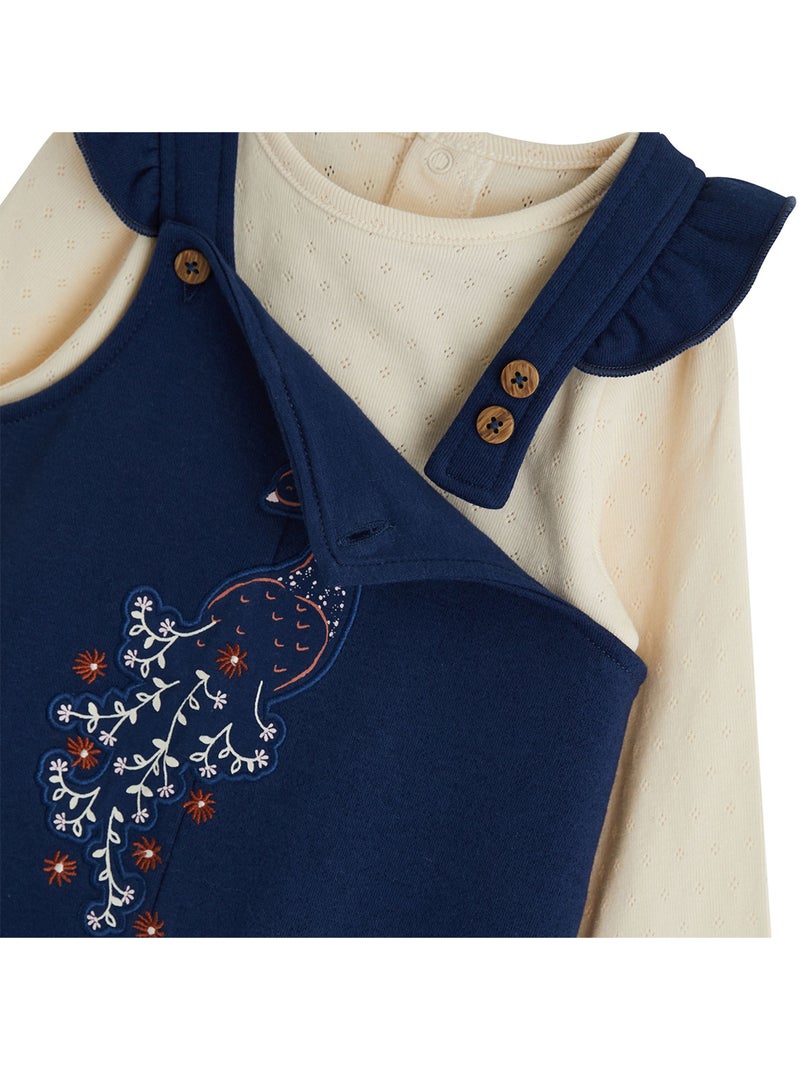 Copy of ensemble salopette bébé en molleton et t-shirt petite rêveuse Blauw - Kiabi