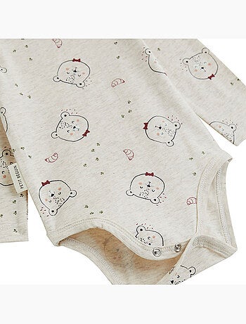 Copy of lot de 2 bodies bébé manches longues ginkgo
