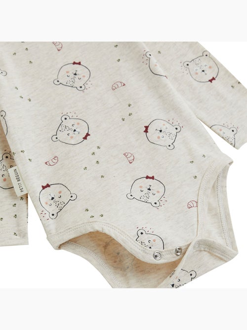 Copy of lot de 2 bodies bébé manches longues ginkgo - Kiabi