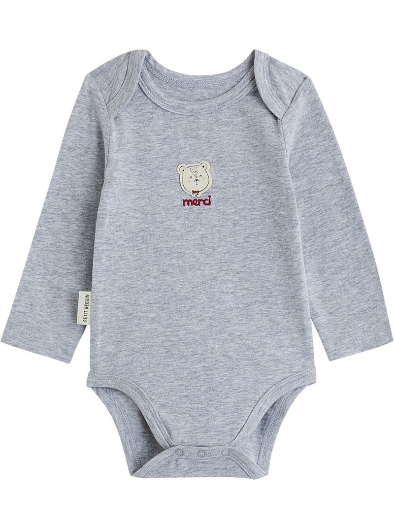 Copy of lot de 2 bodies bébé manches longues ginkgo Grijs Grijs - Kiabi