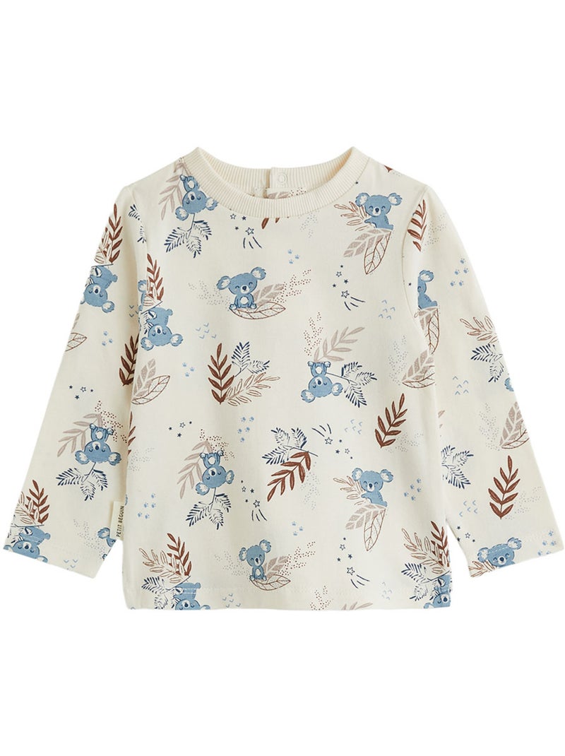 Copy of lot de 2 t-shirts bébé manches longues moka Blauw - Kiabi