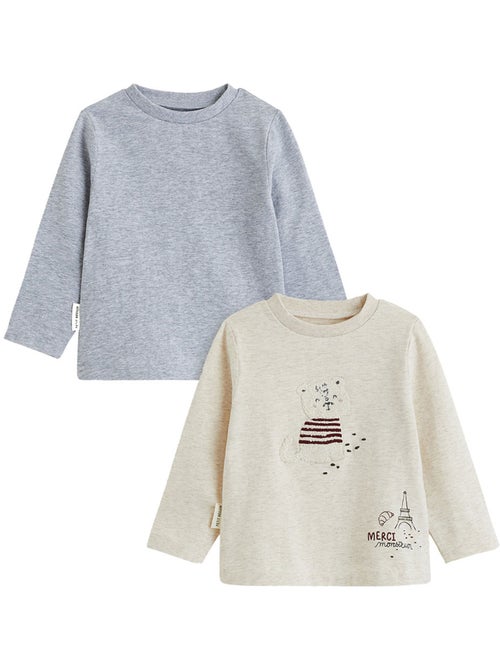 Copy of lot de 2 t-shirts bébé manches longues moka - Kiabi Copy of lot de 2 t-shirts bébé manches longues moka - Kiabi