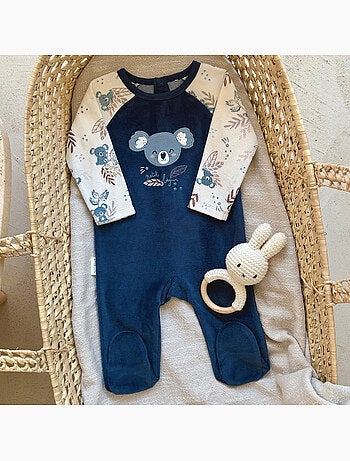 Copy of pyjama bébé en velours ginkgo
