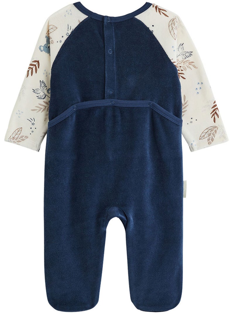 Copy of pyjama bébé en velours ginkgo Blauw - Kiabi