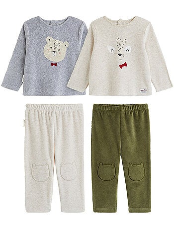 Copy of pyjama enfant 2 pièces en velours moka