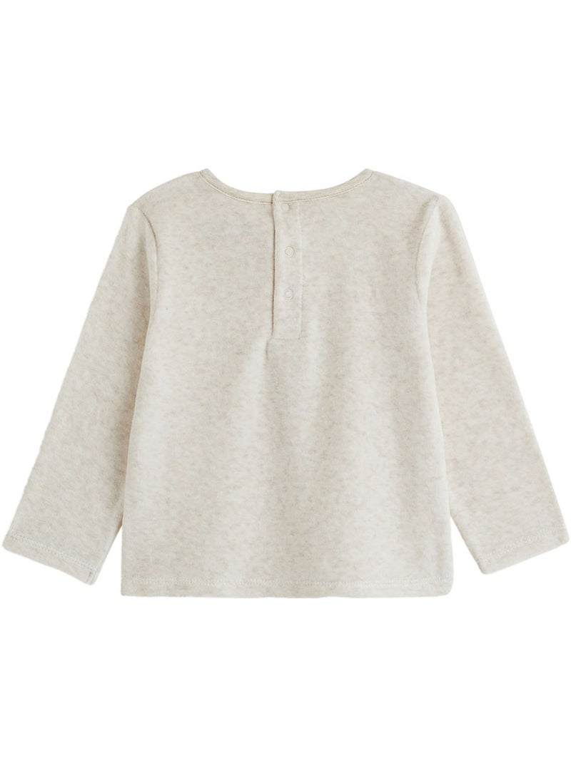 Copy of pyjama enfant 2 pièces en velours moka Beige - Kiabi