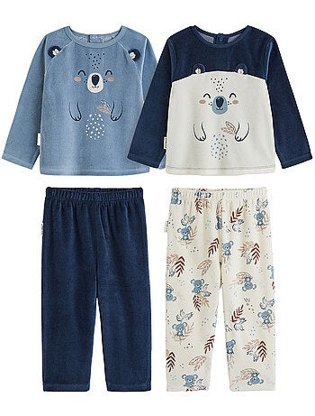 Copy of pyjama enfant 2 pièces en velours moka