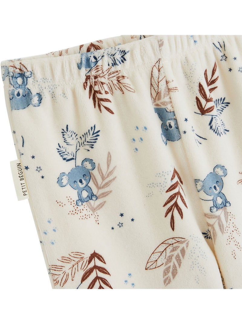 Copy of pyjama enfant 2 pièces en velours moka Blauw - Kiabi