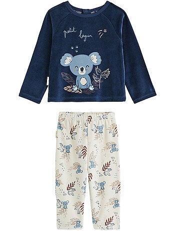 Copy of pyjama enfant 2 pièces en velours moka