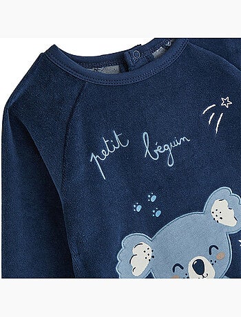 Copy of pyjama enfant 2 pièces en velours moka