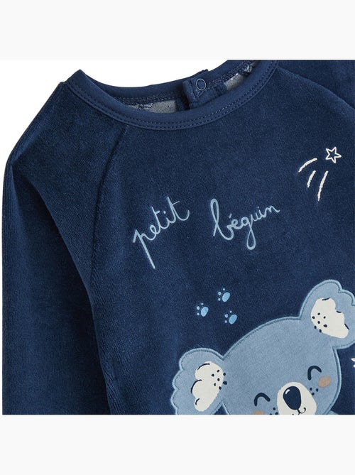 Copy of pyjama enfant 2 pièces en velours moka - Kiabi