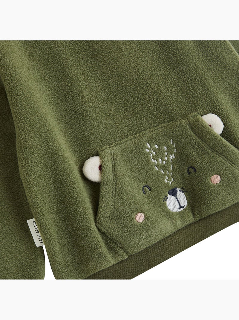 Copy of pyjama enfant 2 pièces en velours moka Kaki - Kiabi