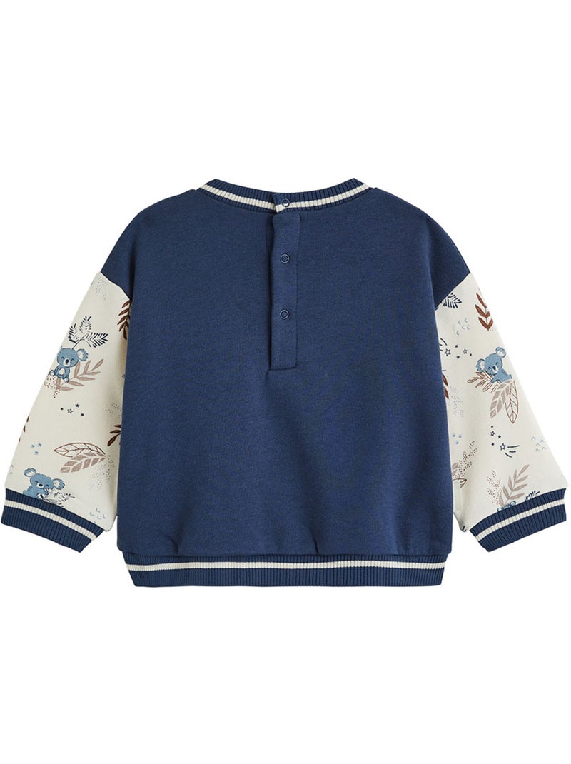 Copy of sweat-shirt bébé en molleton moka Blauw - Kiabi