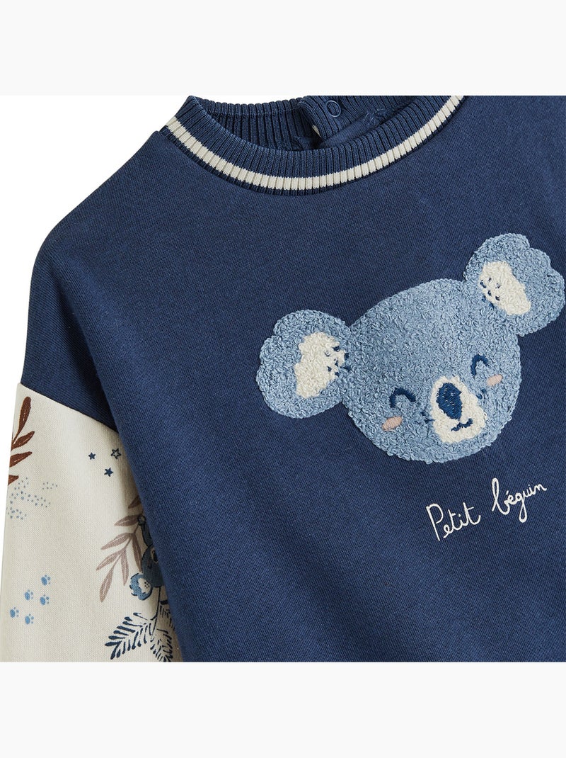 Copy of sweat-shirt bébé en molleton moka Blauw - Kiabi