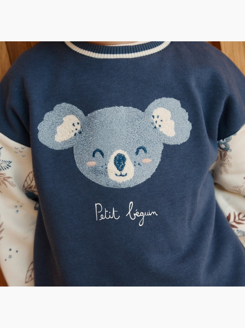 Copy of sweat-shirt bébé en molleton moka Blauw - Kiabi