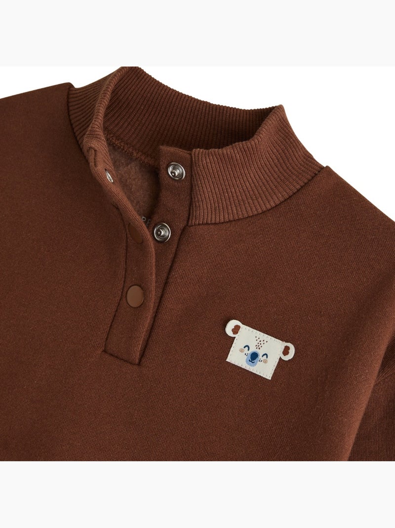 Copy of sweat-shirt bébé en molleton moka Bruin - Kiabi