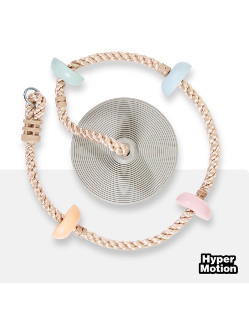 Corde d'escalade enfant avec disque balançoire et poignées l. 2m diam 30cm - Kiabi