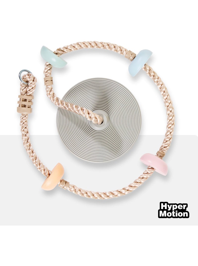 Corde d'escalade enfant avec disque balançoire et poignées l. 2m diam 30cm Beige - Kiabi