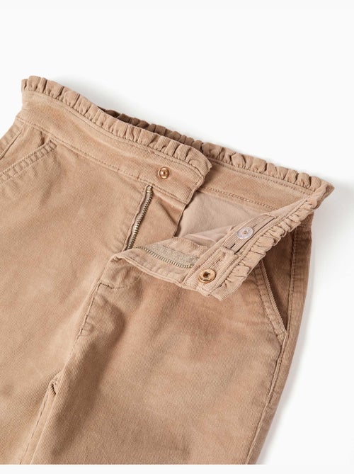 Corduroy broek met gerimpelde paperbag taille - Kiabi Corduroy broek met gerimpelde paperbag taille - Kiabi
