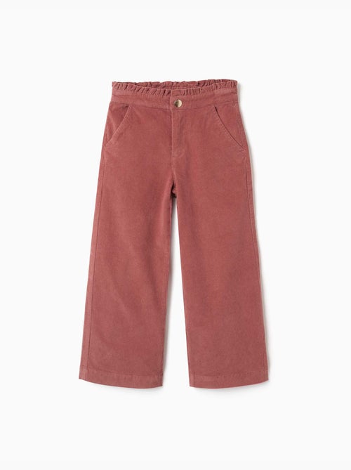 Corduroy broek met gerimpelde paperbag taille - Kiabi Corduroy broek met gerimpelde paperbag taille - Kiabi