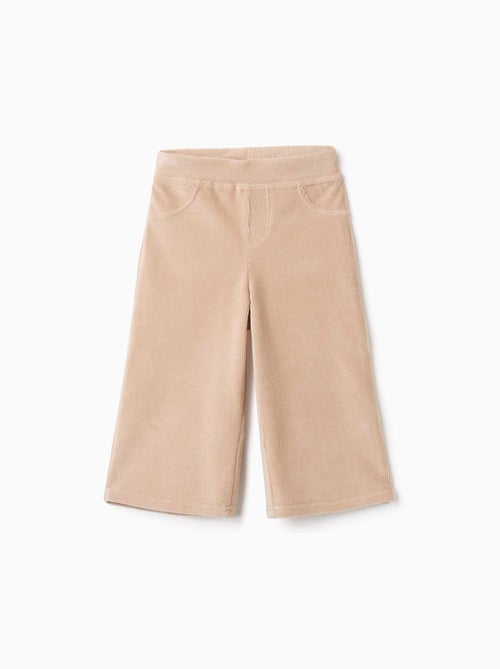 Corduroy broek met wijde pijpen en elastische taille - Kiabi