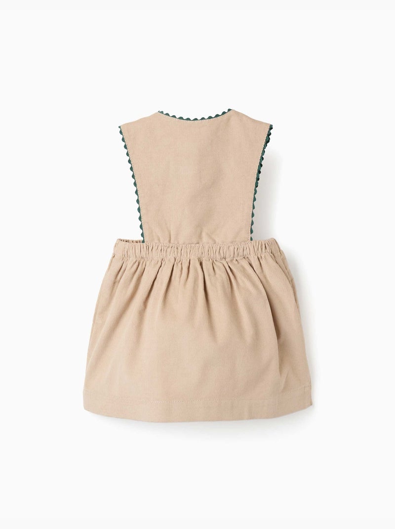 Corduroy salopettejurk met zakken Lichtbeige - Kiabi