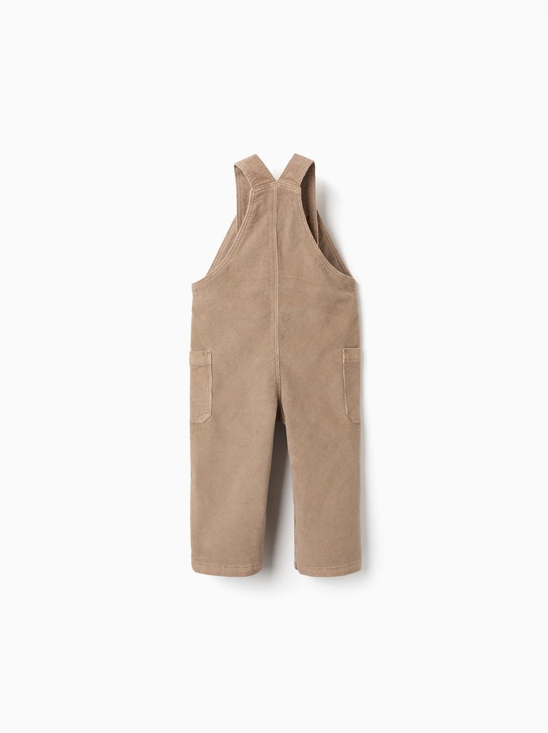 Corduroy tuinbroek met cargozakken Beige - Kiabi