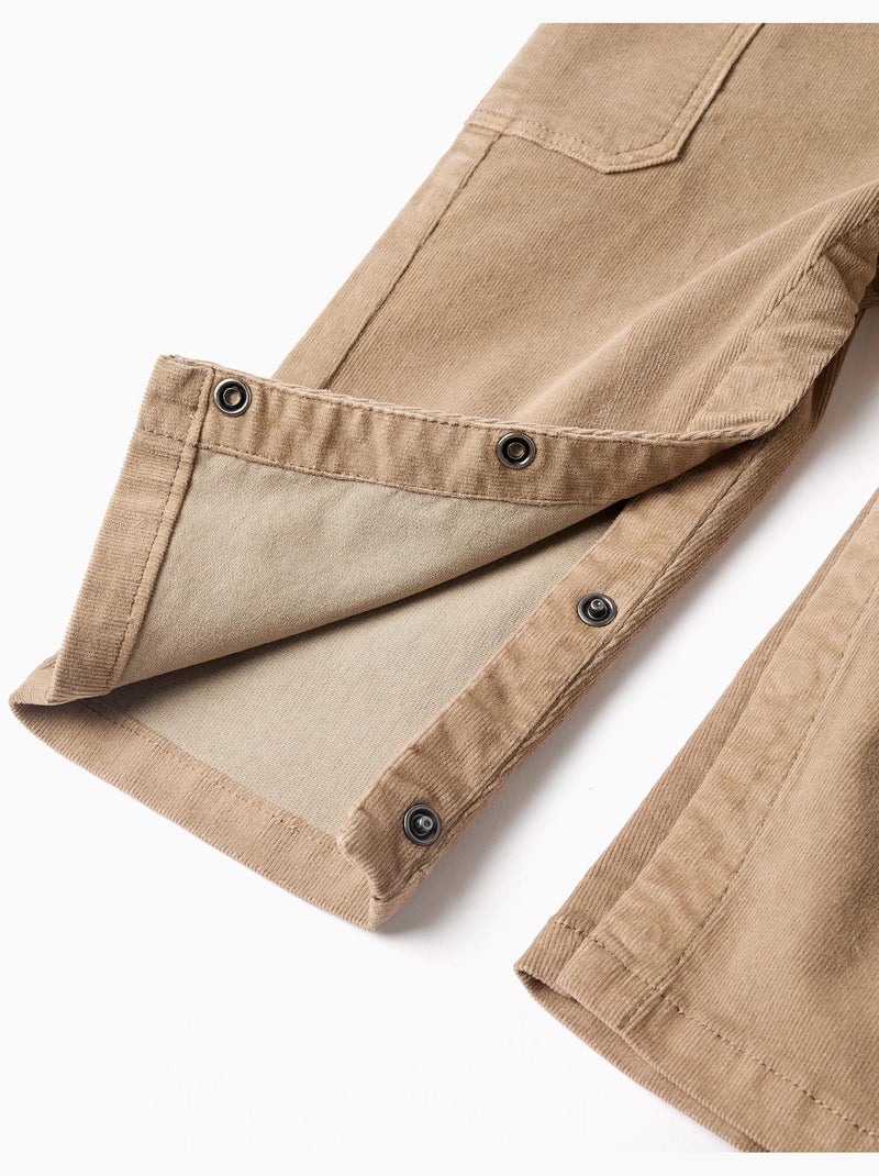 Corduroy tuinbroek met cargozakken Beige - Kiabi