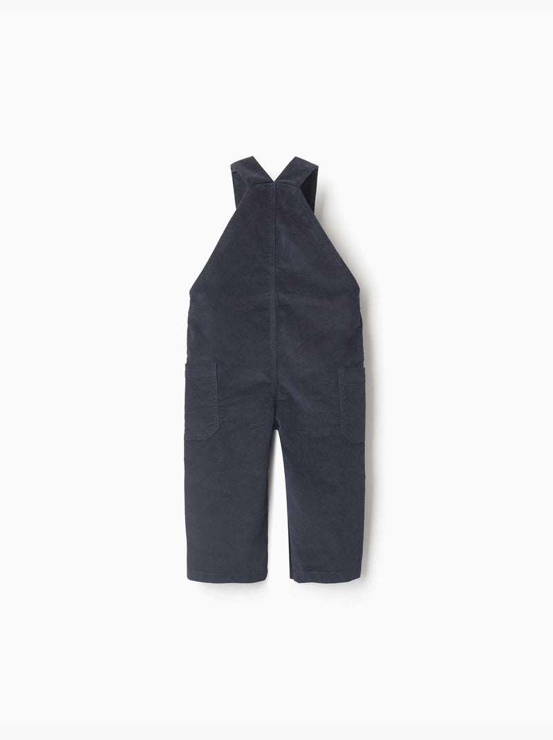 Corduroy tuinbroek met cargozakken Donkerblauw - Kiabi