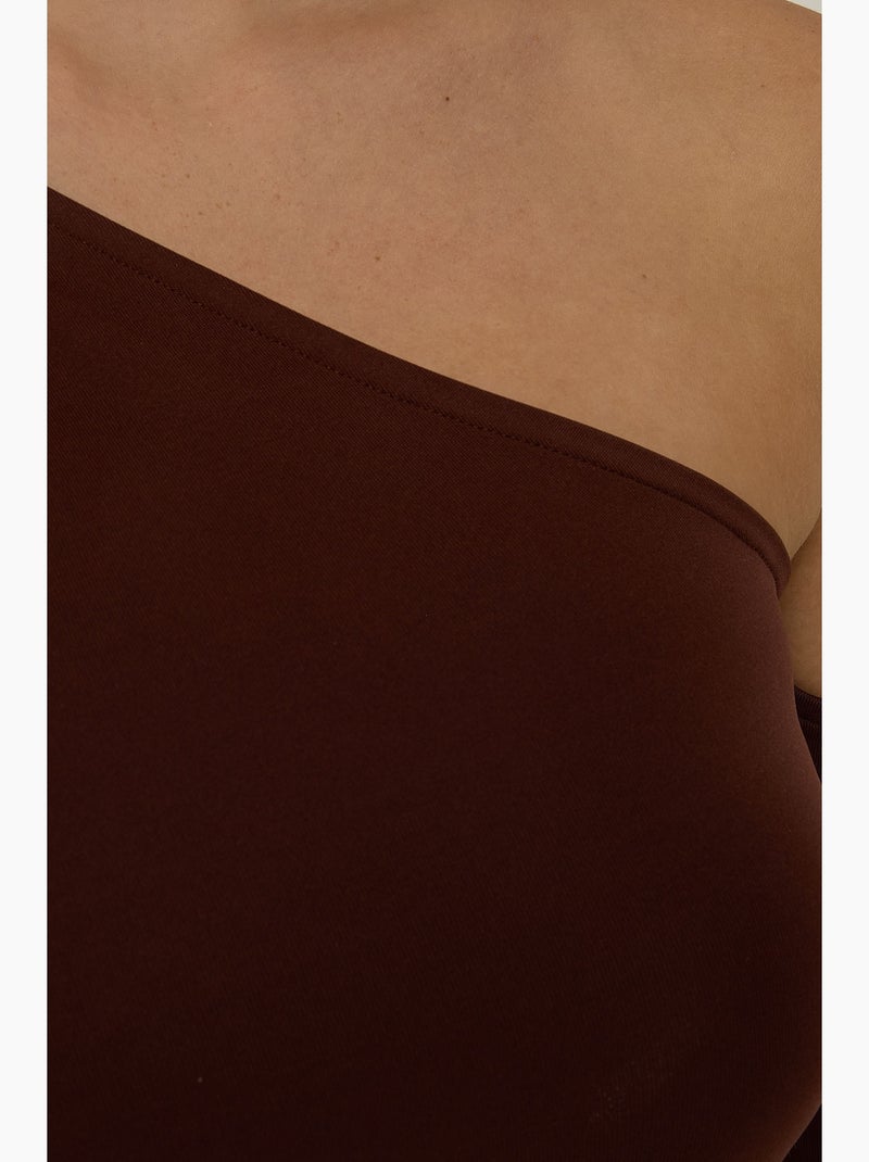 Corps drapé à col asymétrique hiccup Marron - Kiabi