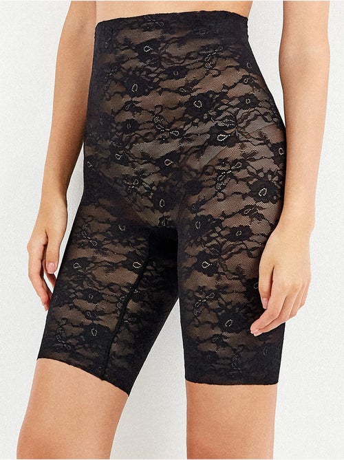 Corrigerende bikershort, naadloos, van bloemenkant - Kiabi