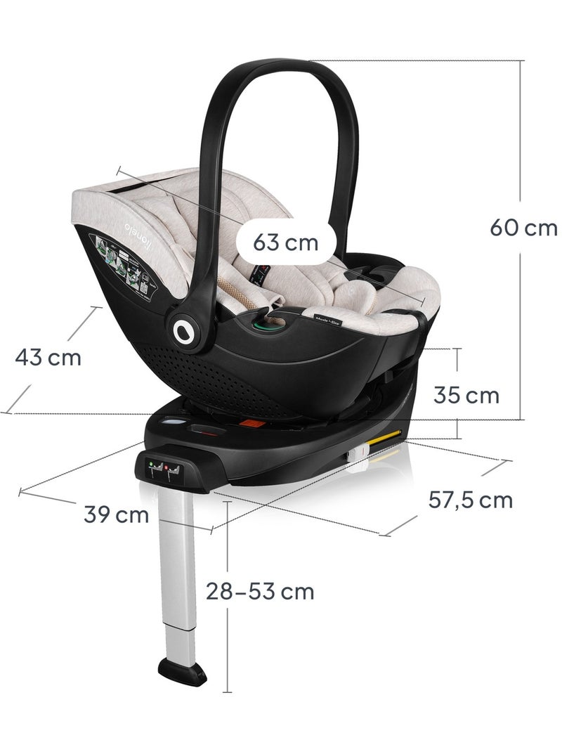 Cosi 360° ISOFIX LIONELO Moxie i-Size Set - Légère - 40-87cm - Tissu de bambou naturel Beige - Kiabi