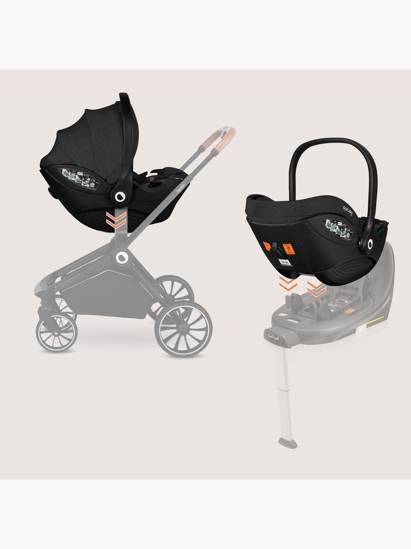 Cosi 360° ISOFIX LIONELO Moxie i-Size Set - Légère - 40-87cm - Tissu de bambou naturel Noir - Kiabi