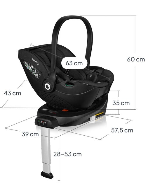 Cosi 360° ISOFIX LIONELO Moxie i-Size Set - Légère - 40-87cm - Tissu de bambou naturel - Kiabi
