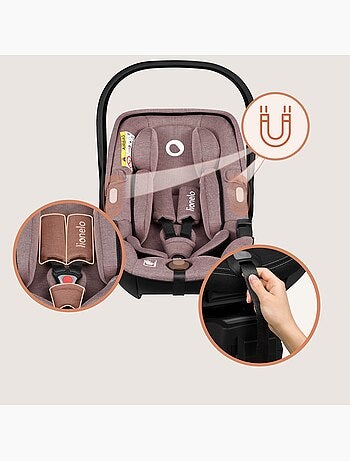 Cosi 360° ISOFIX LIONELO Moxie i-Size Set - Légère - 40-87cm - Tissu de bambou naturel