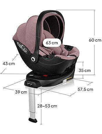 Cosi 360° ISOFIX LIONELO Moxie i-Size Set - Légère - 40-87cm - Tissu de bambou naturel