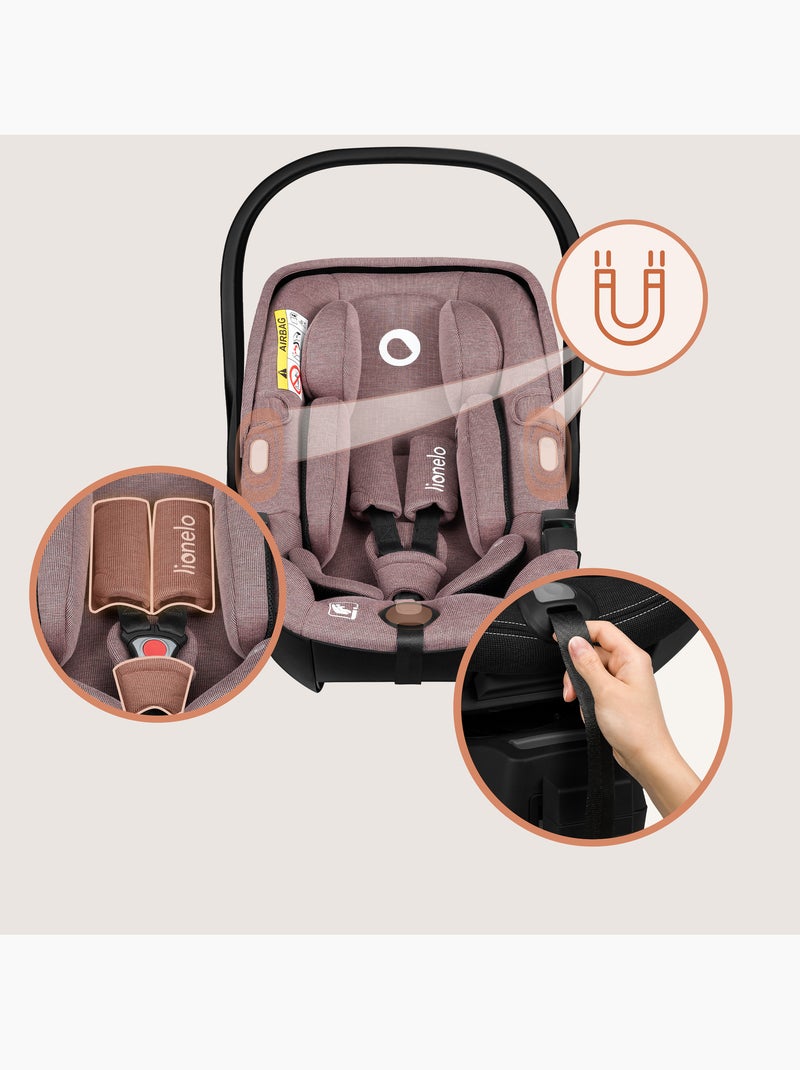 Cosi 360° ISOFIX LIONELO Moxie i-Size Set - Légère - 40-87cm - Tissu de bambou naturel Rose - Kiabi