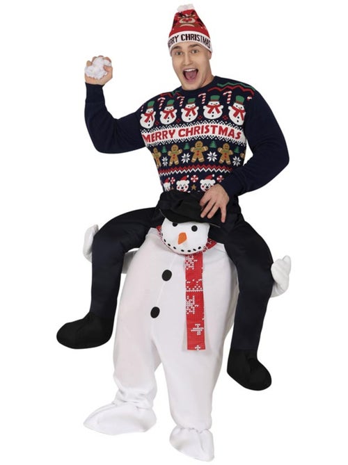 Costume de bonhomme de neige chevauchant un bonhomme de neige - Kiabi